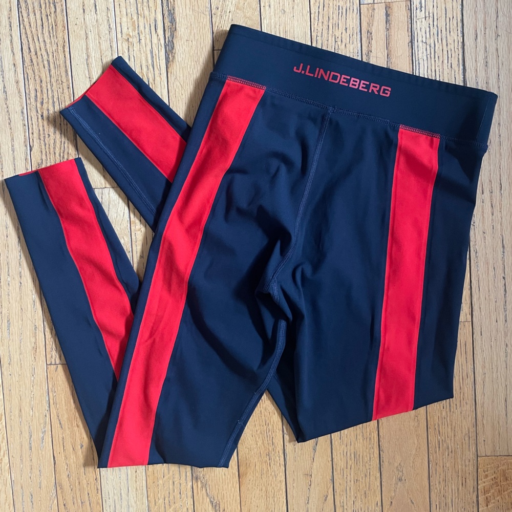 J.Lindeberg brita compression leggings Size Small red and navy
